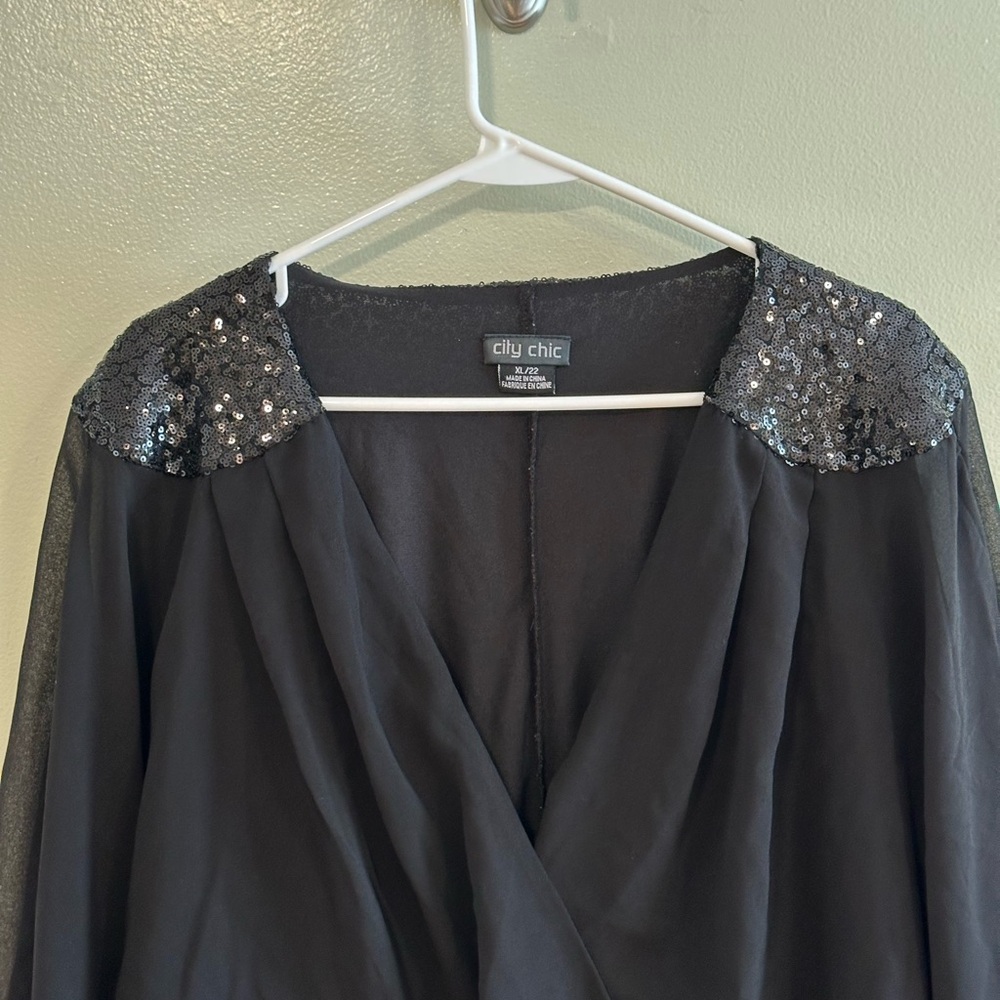 City Chic Black Dress with Sequins - Picture 2 of 5
